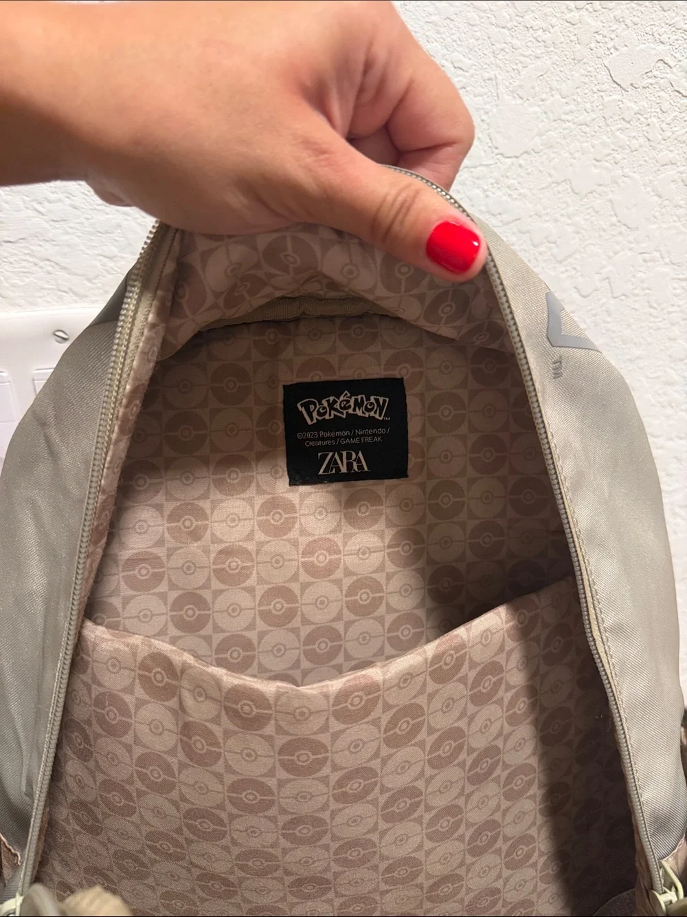 Zara Kids Pikachu Backpack in Gray and Yellow
